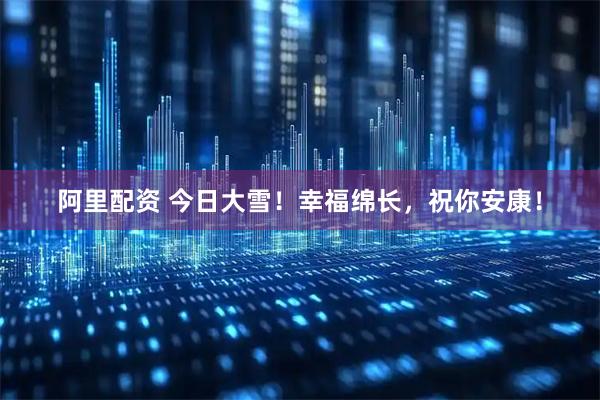 阿里配资 今日大雪！幸福绵长，祝你安康！